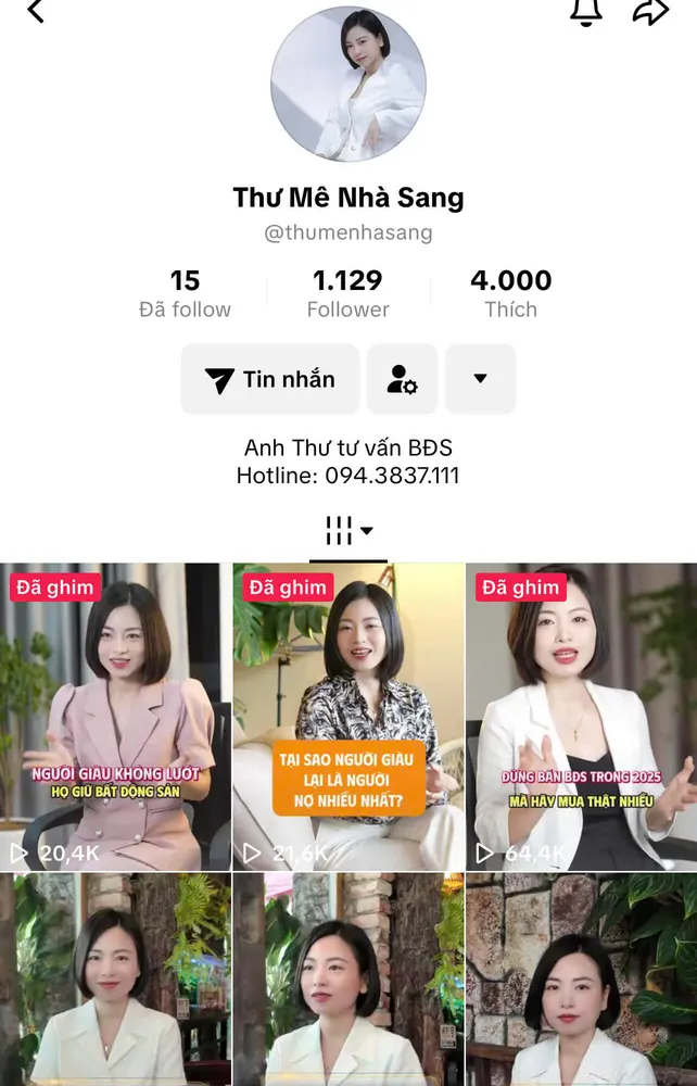 Kênh TikTok Thư Mê Nhà Sang